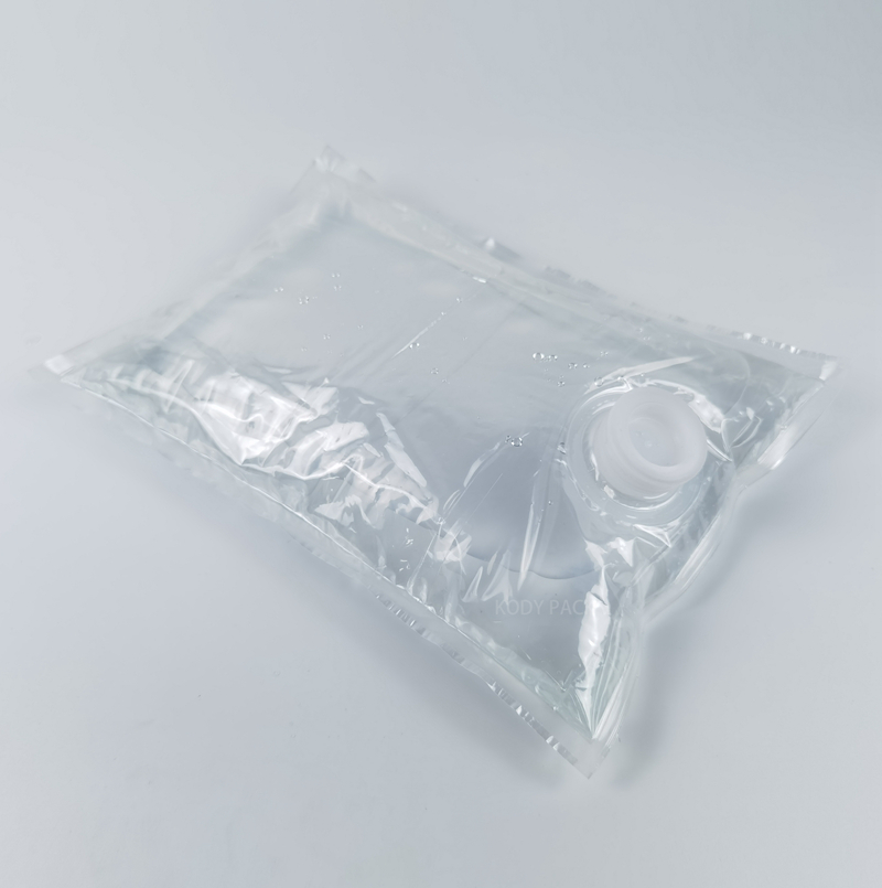  2L transparent bag in box with flat cap